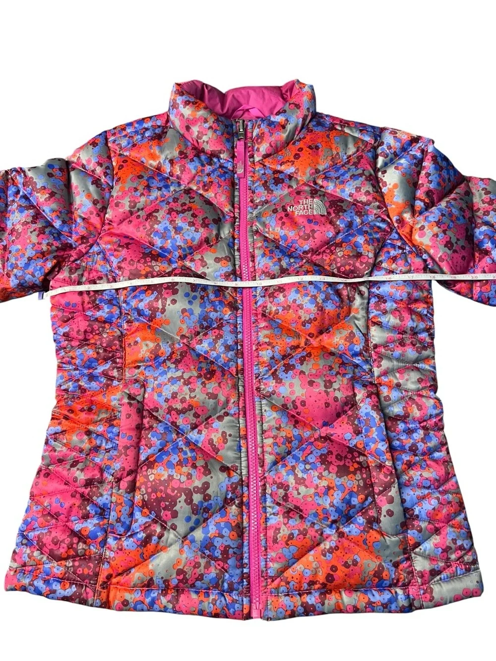 The North Face Bright Pink Girls' Quilted Puffer Ski Jacket Size 14-16
